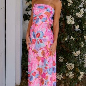 Highway To Heaven Maxi Dress Pink Floral
